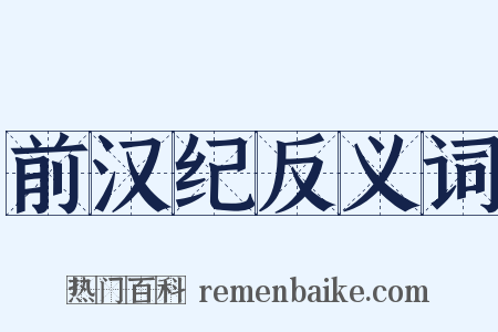 前汉纪反义词是什么意思的图片